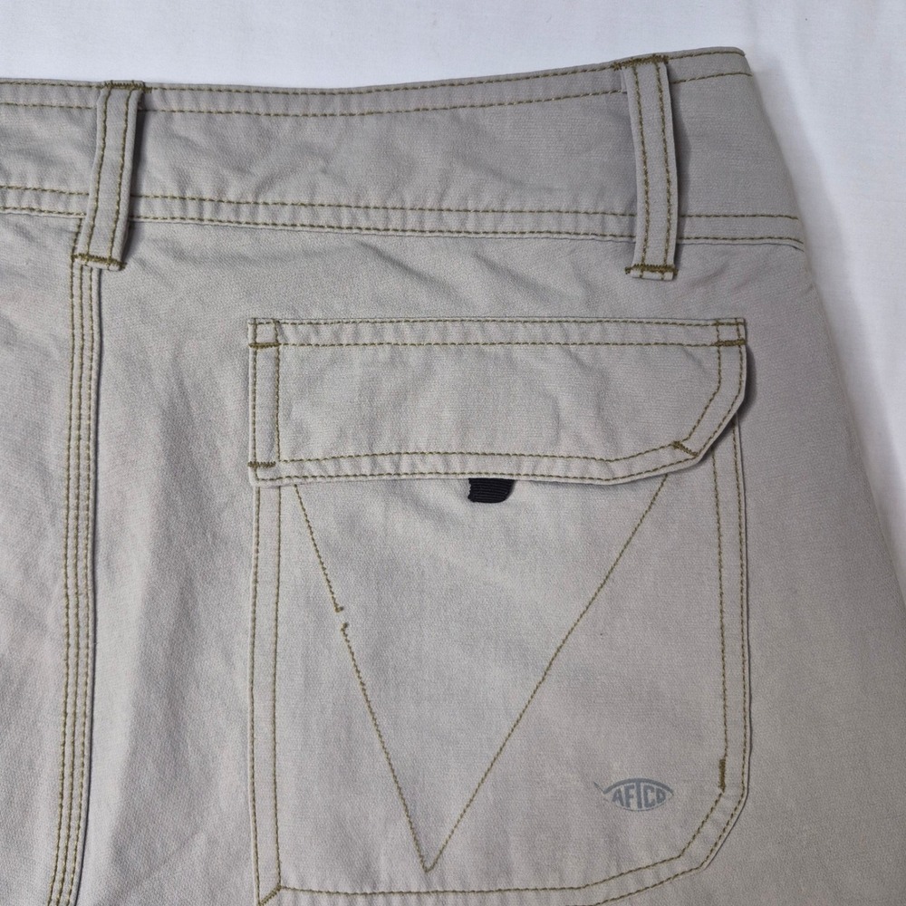 AFTCO Fishing Shorts Mens 30 Tan Khaki Gorpcore Nylon Stretch Utility Cargo